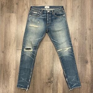 Essentials Fear of God Skinny Jeans Mens 32x32 Distressed Ankle Zip Denim